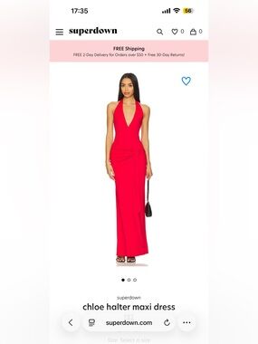 superdown Chloe Halter Maxi Dress in Red